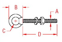 Custom Eye Bolt Line Drawing